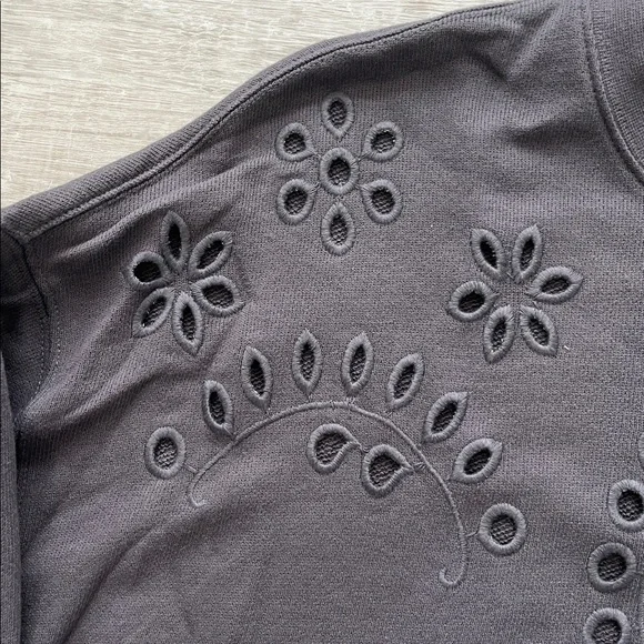 Rails Alice Eyelet Sweatshirt Soft Girl Coquette Cozy Pullover Women M Crew Neck - Picture 6 of 14
